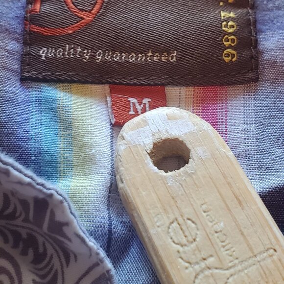 Roper Western Rainbow-Striped Long Sleeve Button-Up Shirt Size M Studded Pockets - Picture 7 of 8